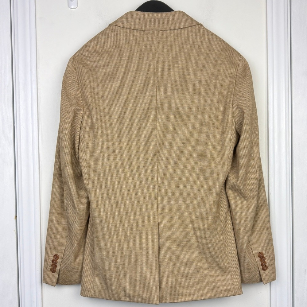 Banana Republic Summer Blazer Mens 38S Rayon Sport Coat Suit Jacket Tan Weave - Picture 14 of 14